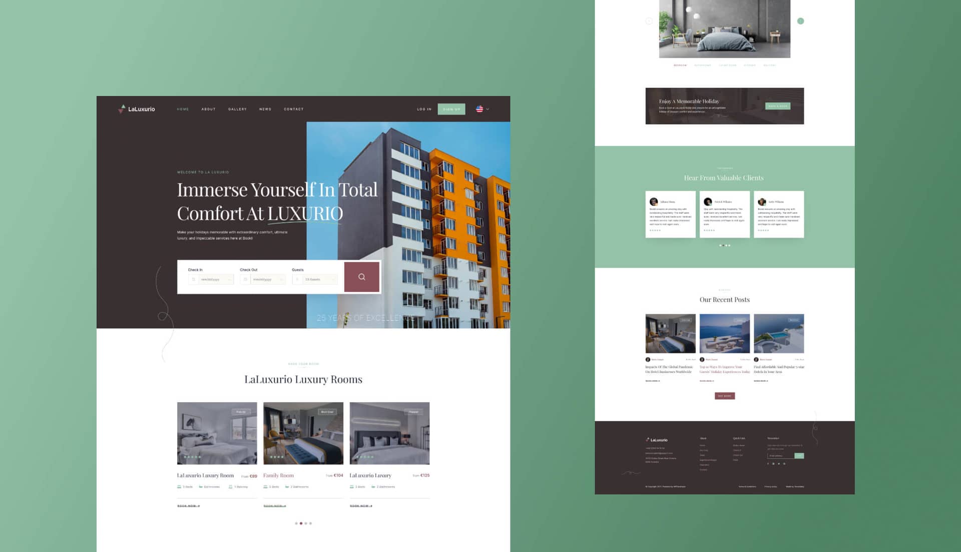 LaLuxurio - Hotel Booking Website Template Banner By Templately