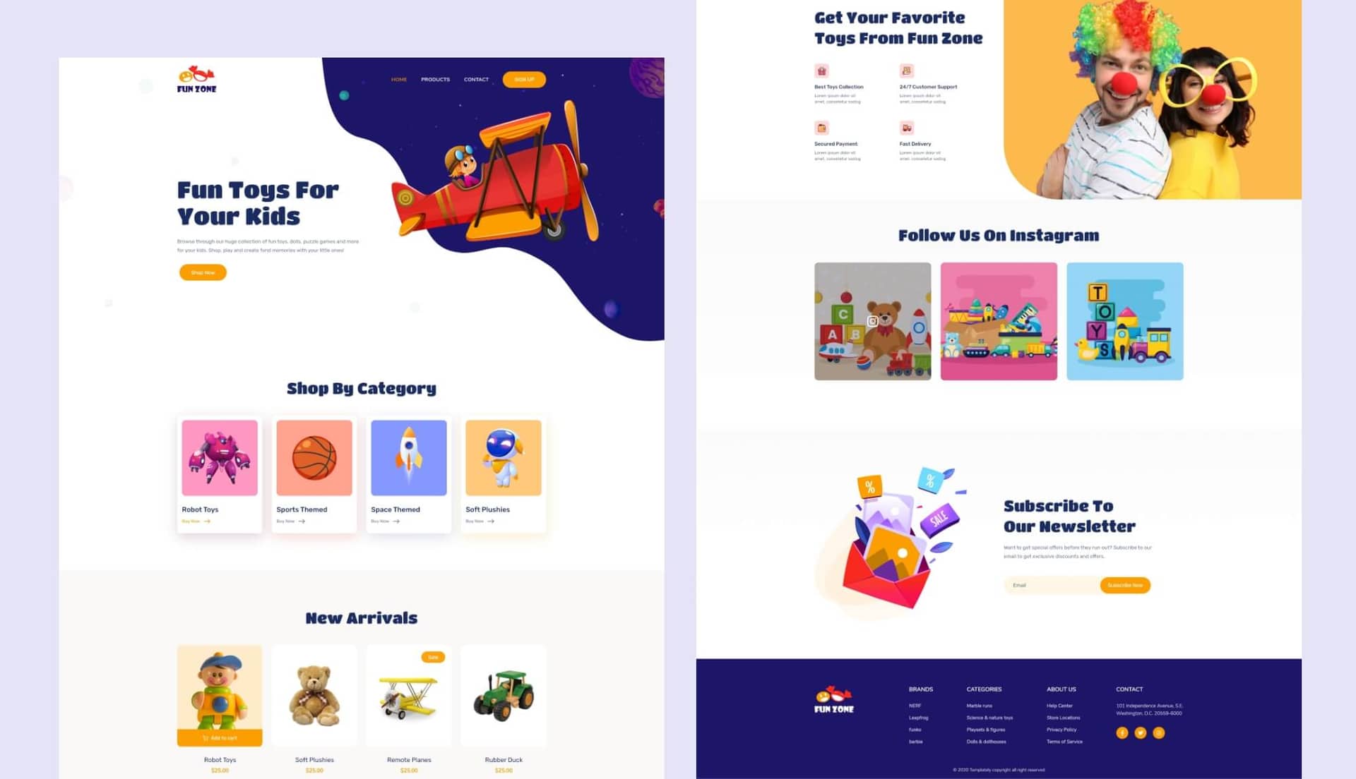 Fun Zone Footer By Templately