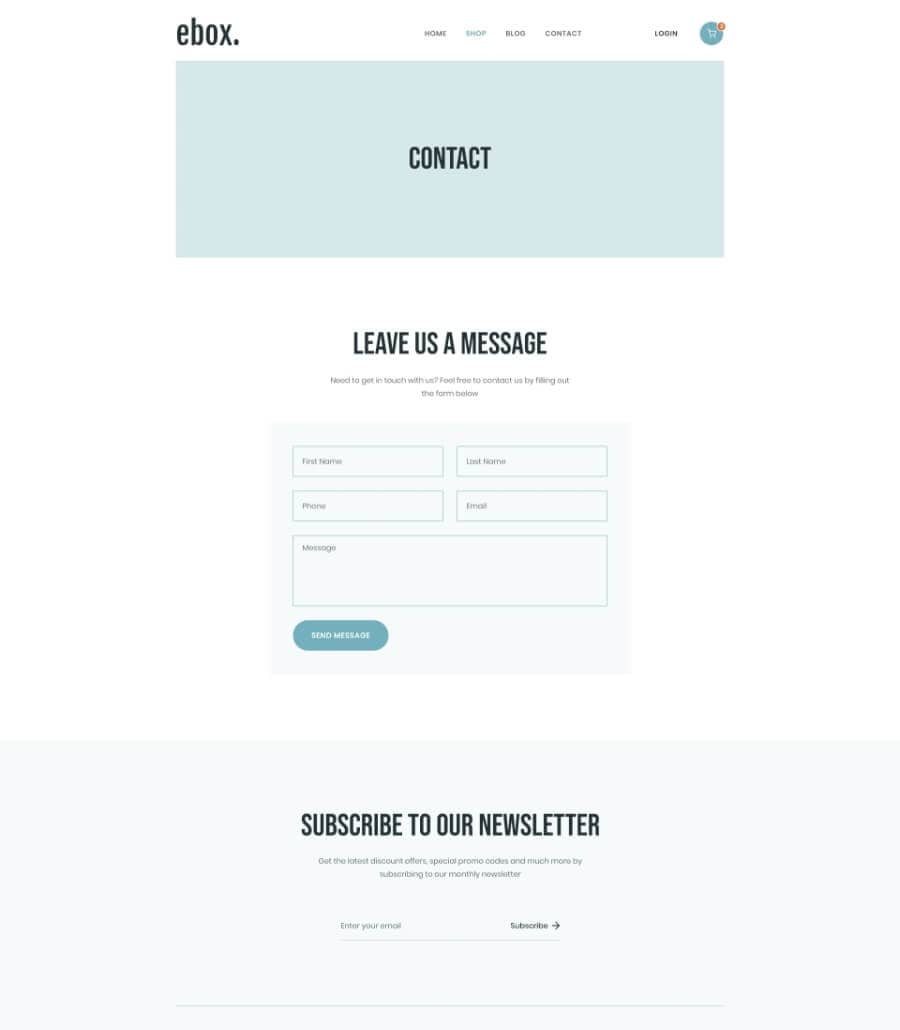 Templately - Ebox Contact Page Thumbnail