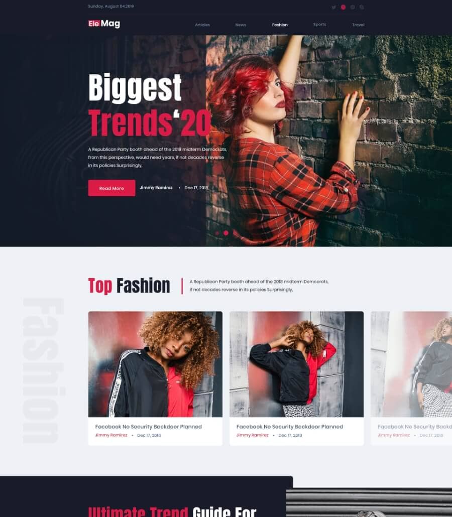 Templately - ModeMag Fashion Magazine Template Footer Thumbnail