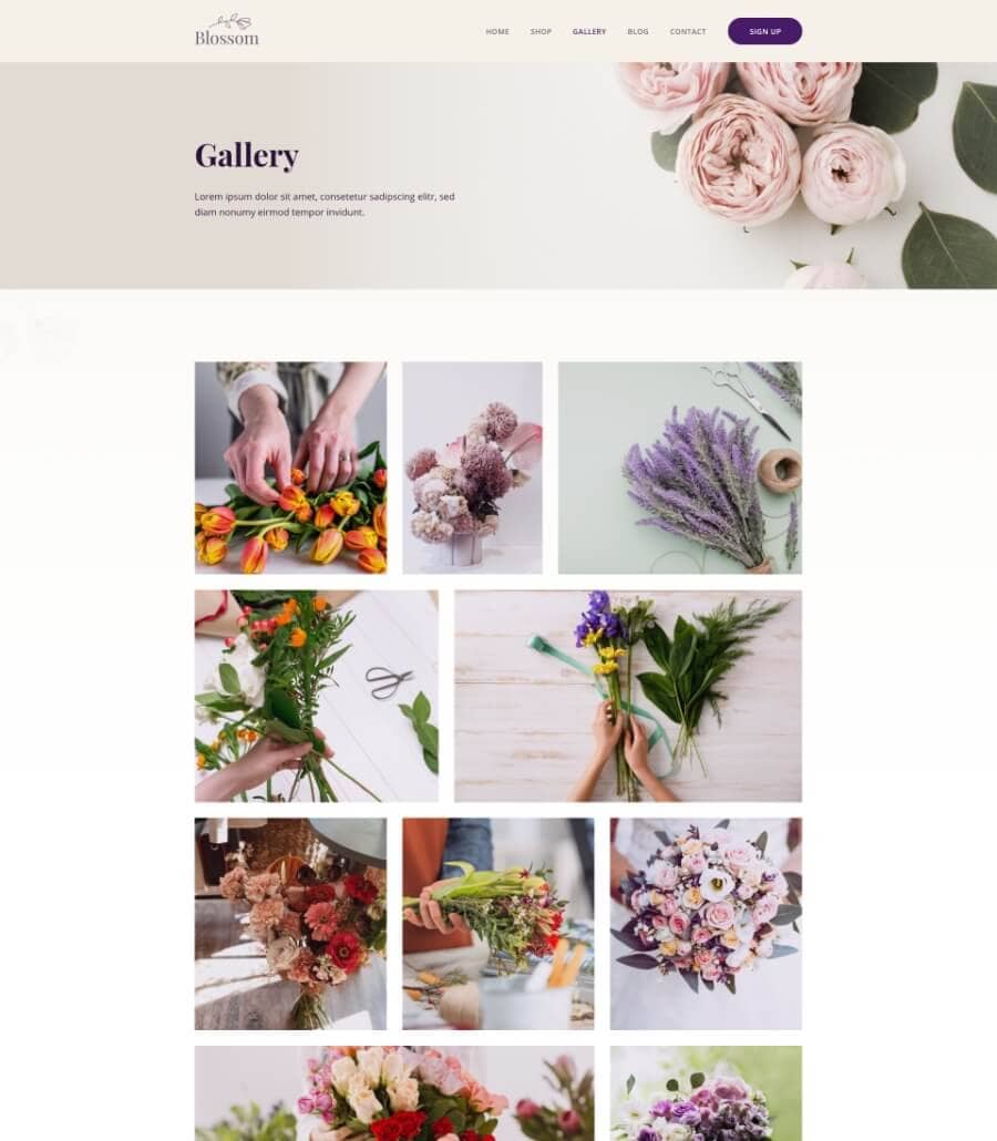 Templately - Blossom Gallery Page Thumbnail