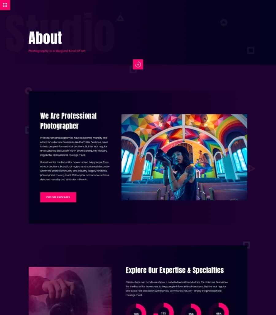 Templately - PhotoSpark About Thumbnail