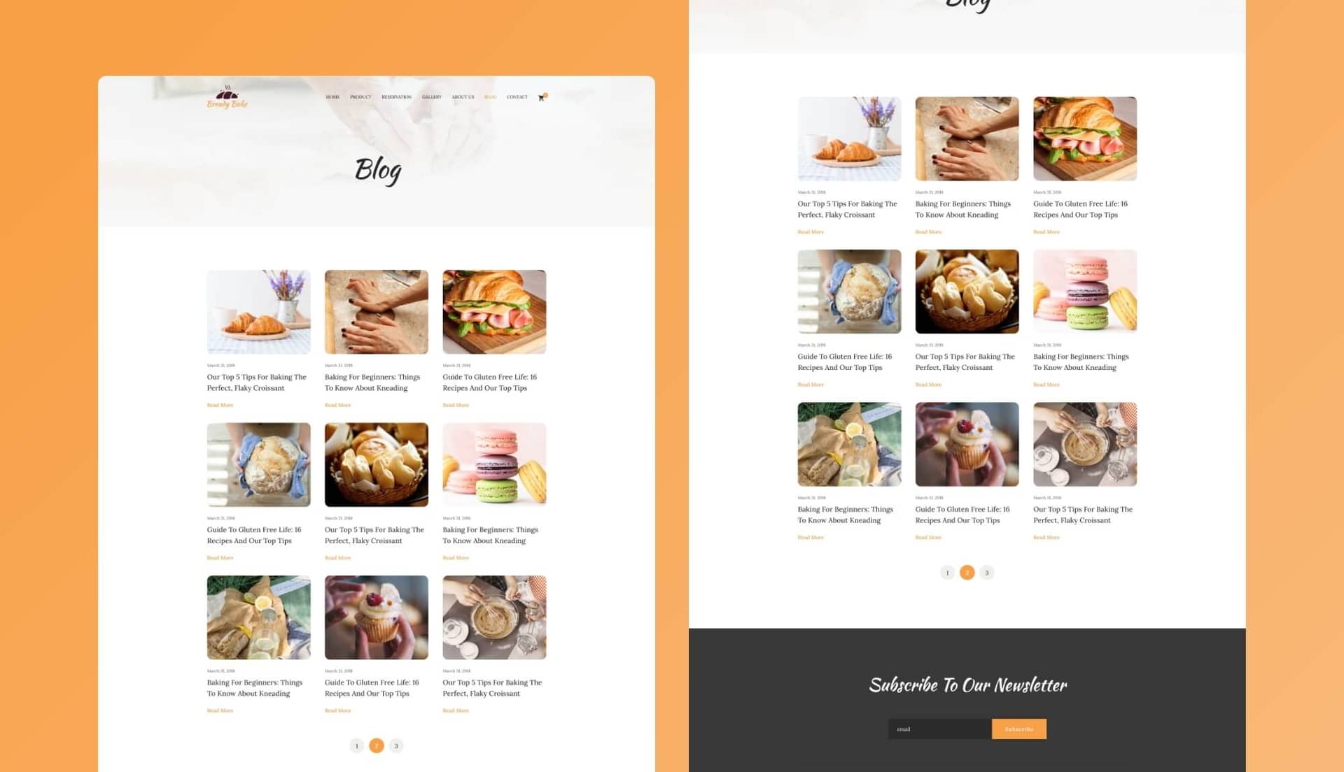 Bready Bake Blog Grid Page By Templately