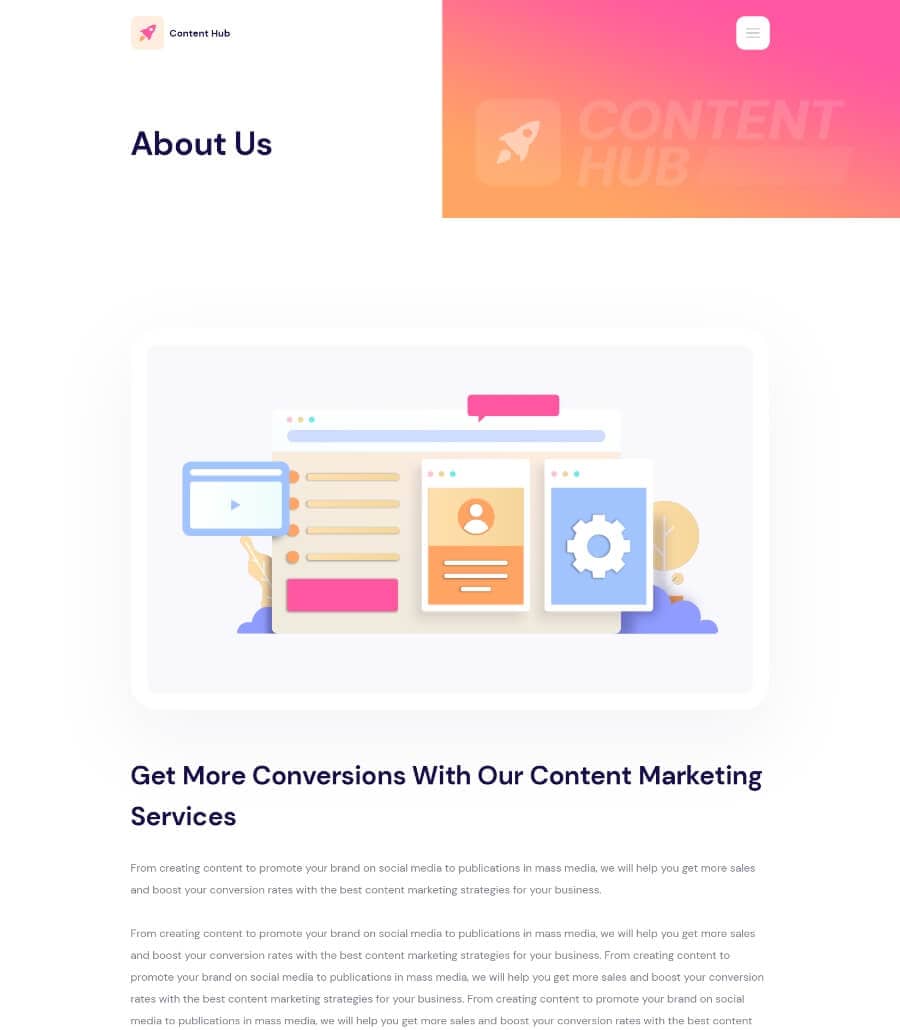 Content Hub About Page  By Templately