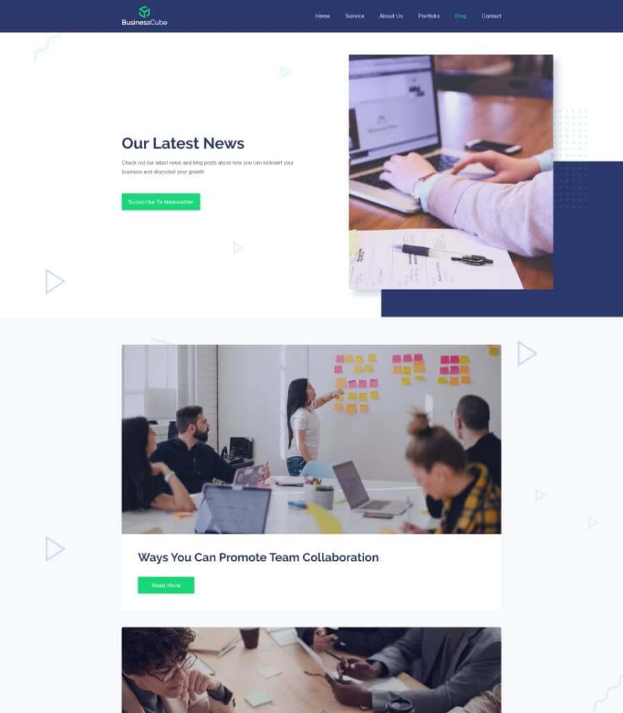 Templately - BusinessCube Blog Page V2 Thumbnail