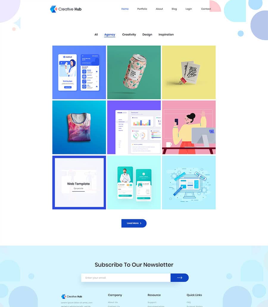 Creative Hub Portfolio Page  By Templately