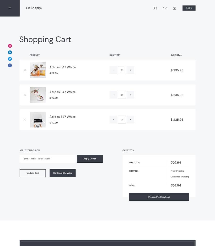 Templately - EleShoply Cart Page Thumbnail