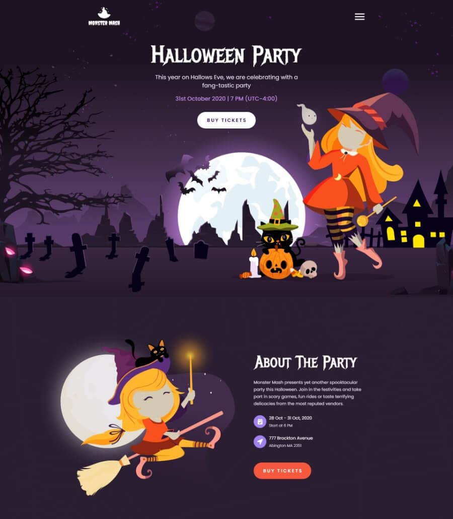 Templately - Monster Mash Halloween Party Template Thumbnail