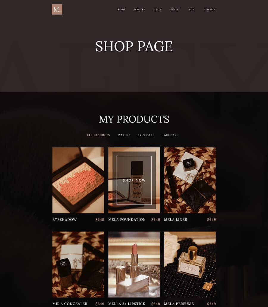 Mellafex Shop Page  By Templately