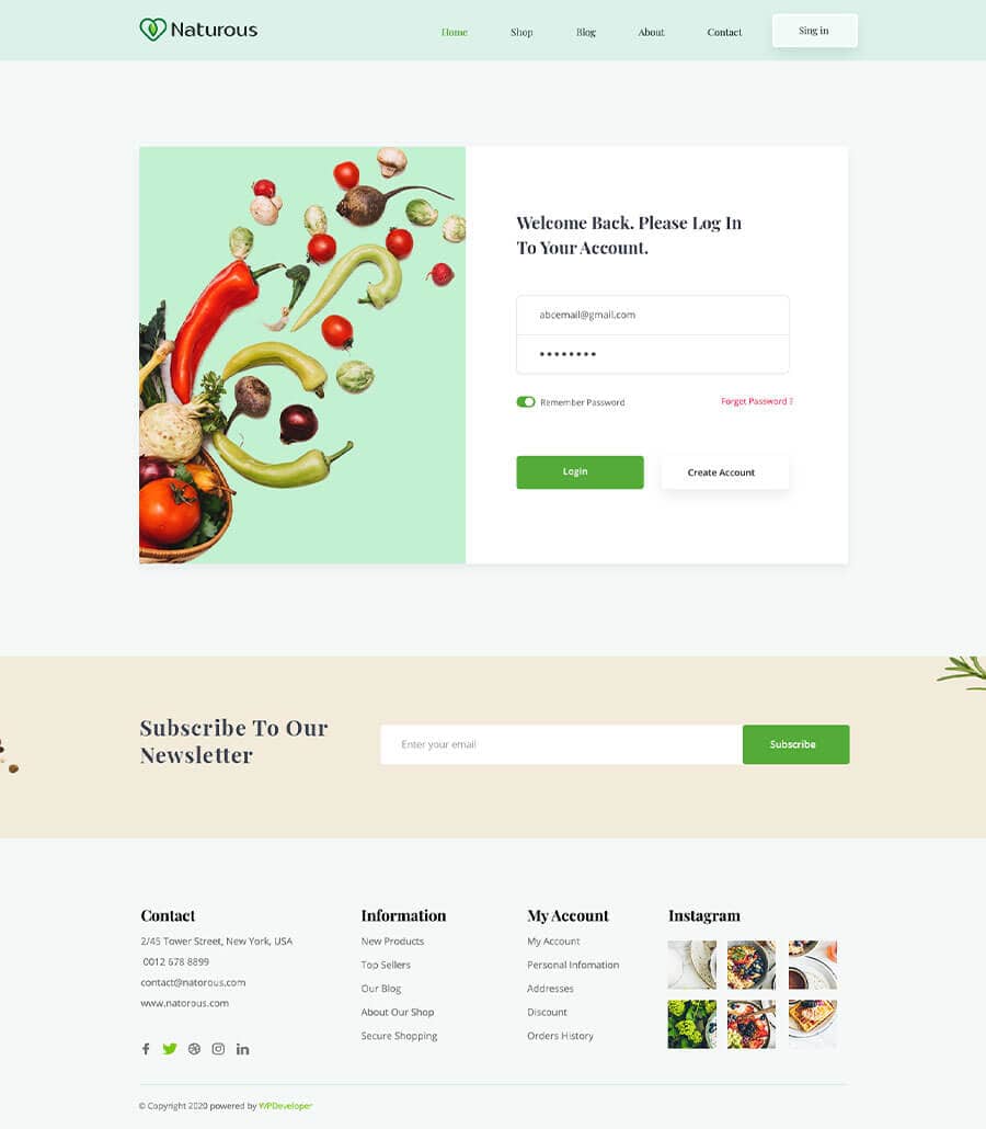 Templately - Naturous Sign In Page Thumbnail