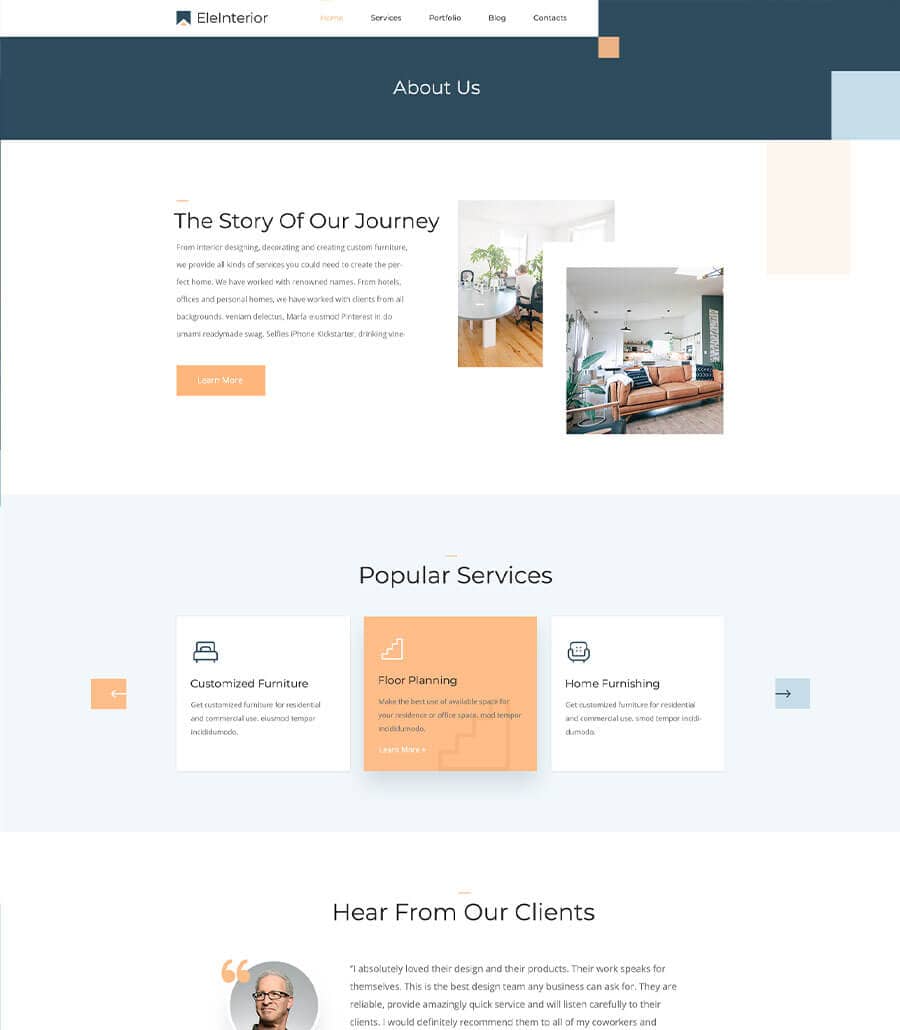 Templately - EleInterior About Page Thumbnail