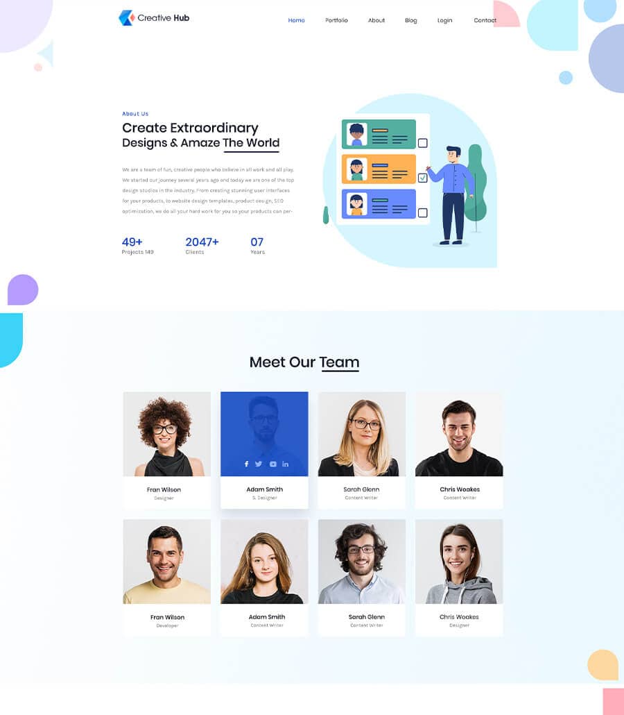 Creative Hub About Page  By Templately