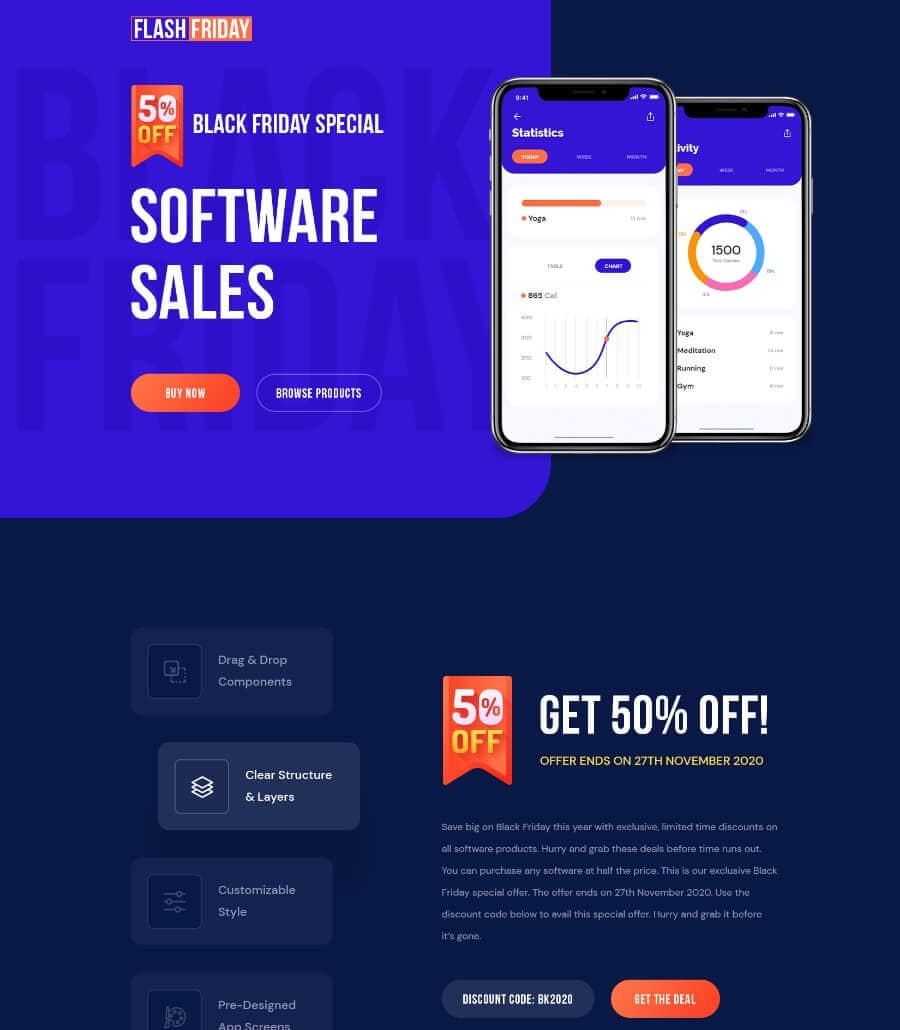 Templately - FlashFriday - Black Friday Landing Page Thumbnail