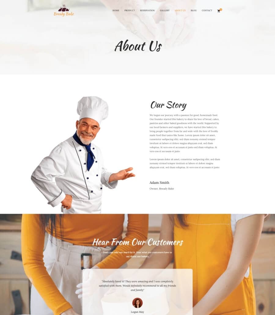 Bready Bake About Page  By Templately