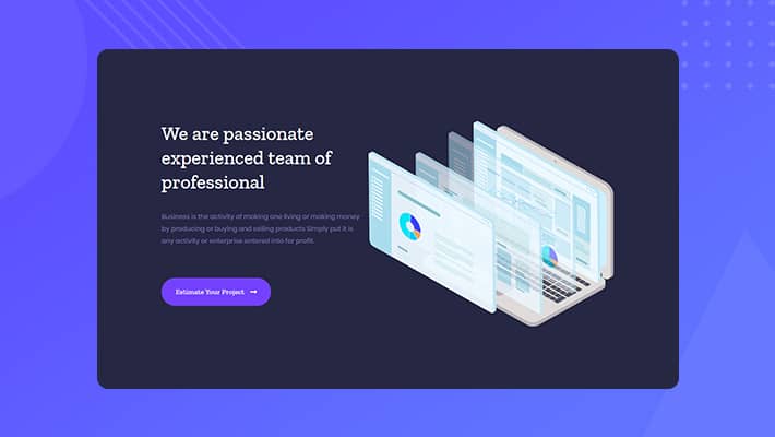 Unigency Homepage About Dark By Templately