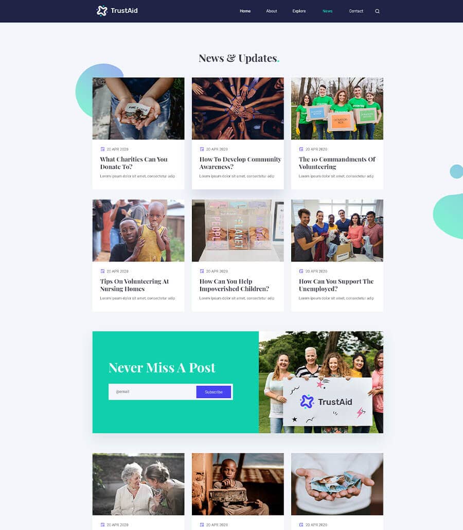 TrustAid News  By Templately