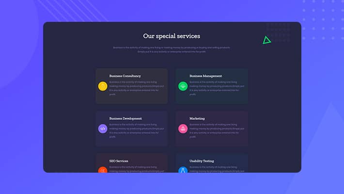 Unigency Homepage Services Dark By Templately
