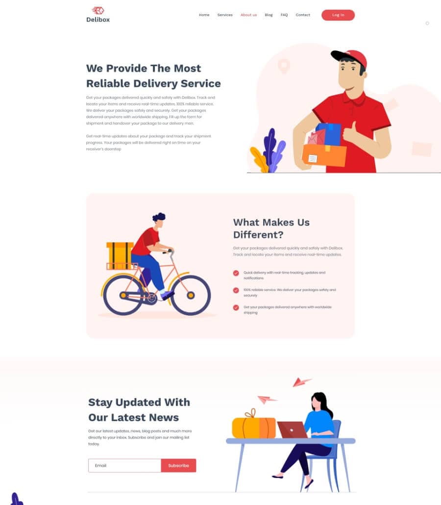 Templately - Delibox About Page Thumbnail