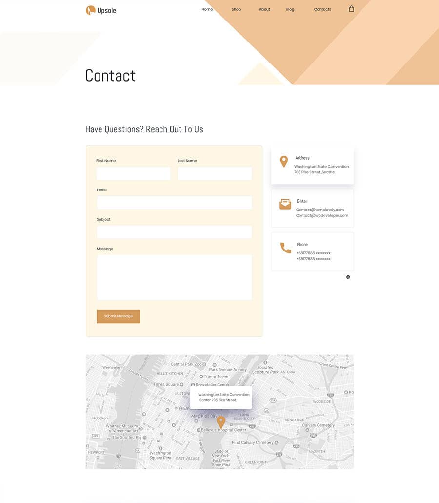 Templately - Upsole Contact Page Thumbnail