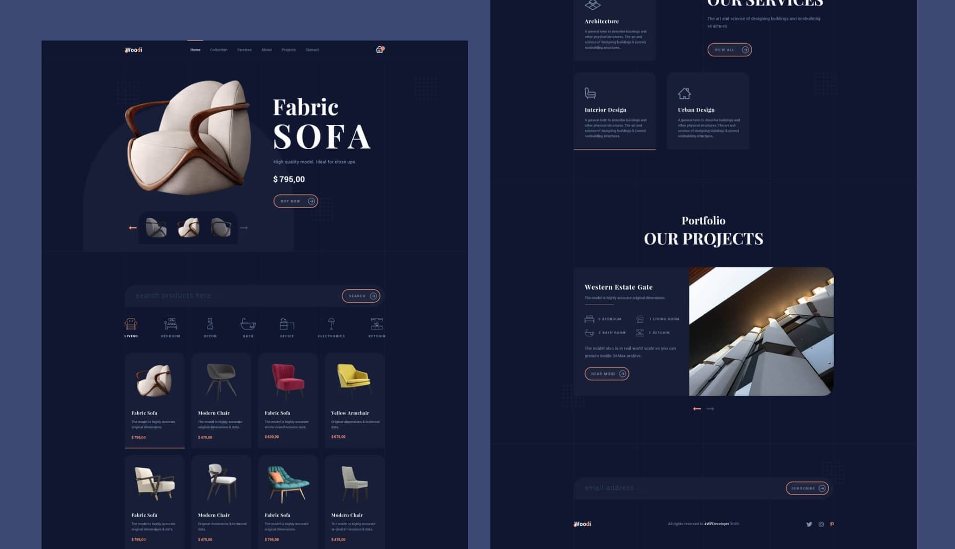 Woodie Footer By Templately