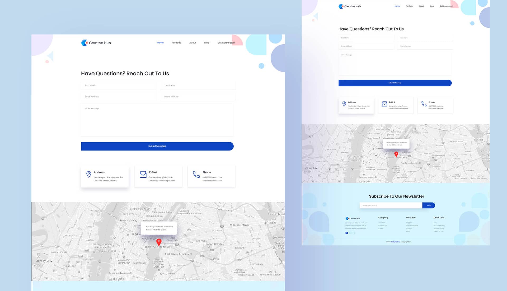 Creative Hub Contact Page By Templately