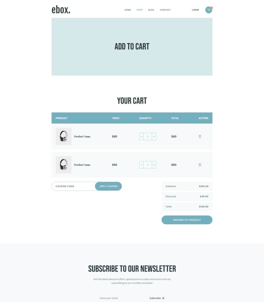 Templately - Ebox Cart Page Thumbnail