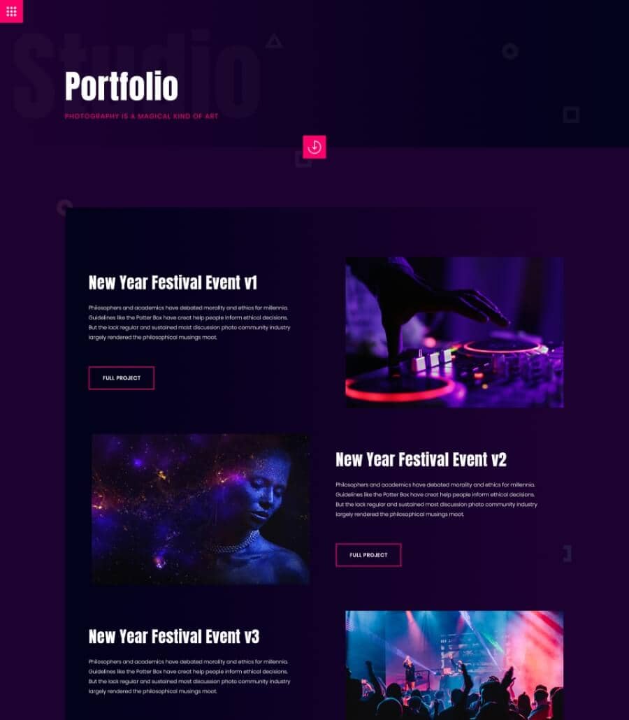 Templately - PhotoSpark Portfolio Thumbnail