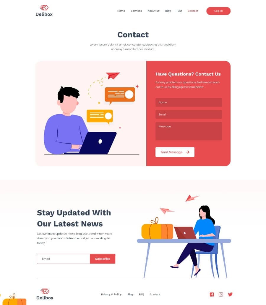 Templately - Delibox Contact Section Thumbnail