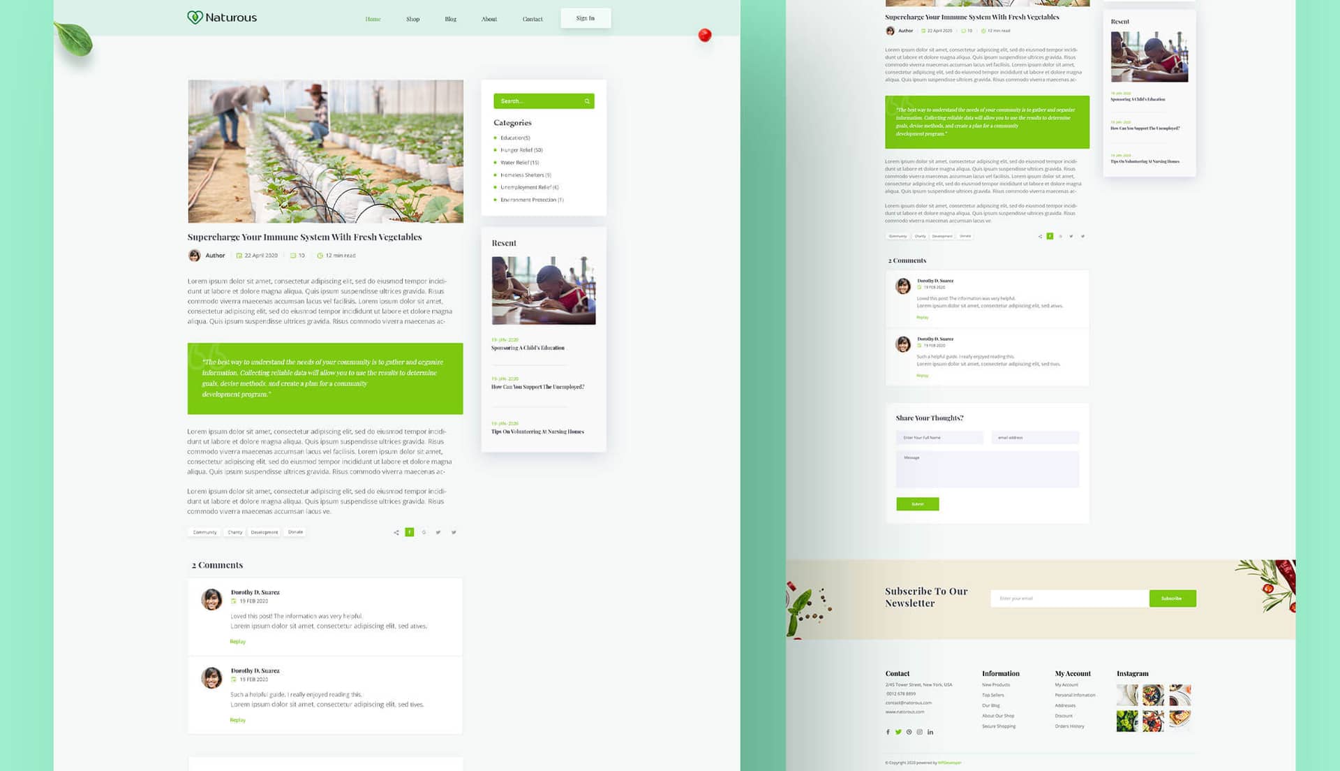 Naturous Blog Details Page By Templately