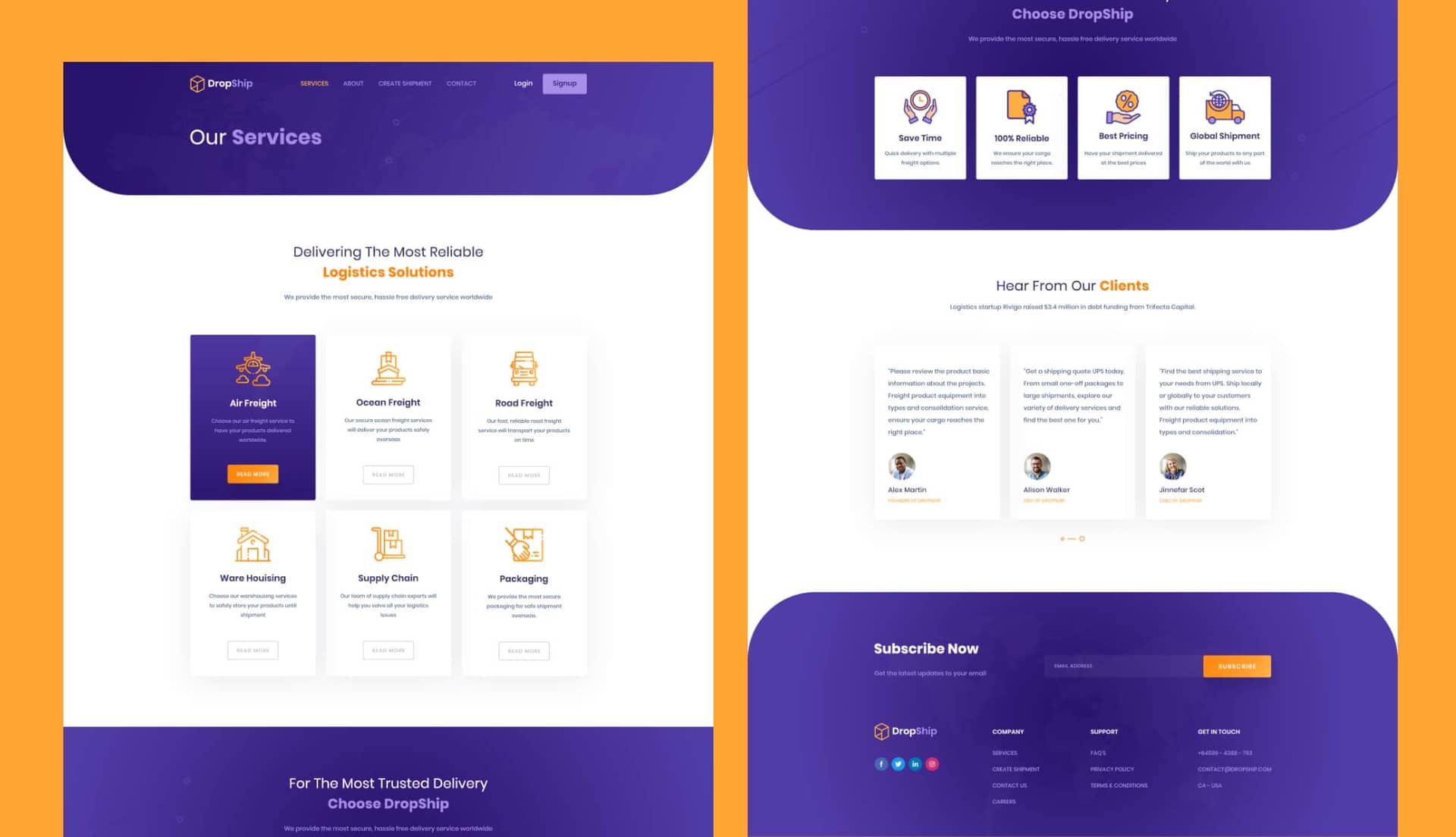 DropShip Services Page By Templately