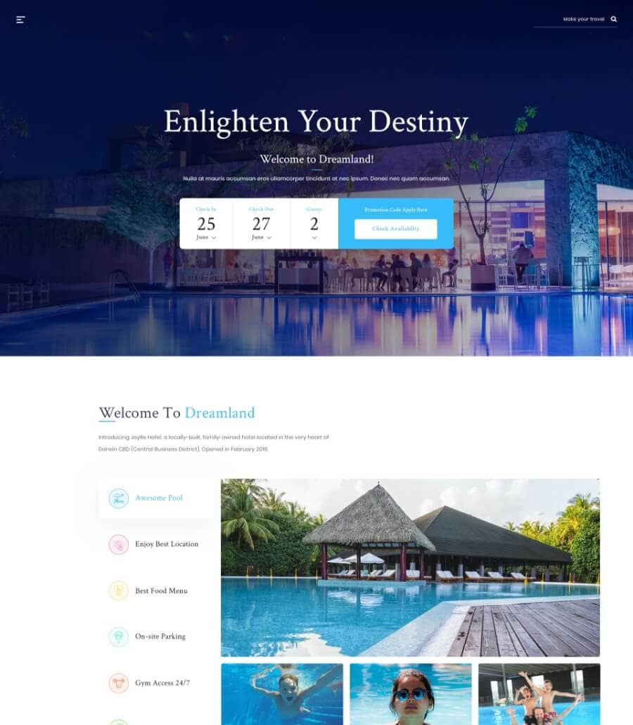 Templately - HotelHut footer Thumbnail