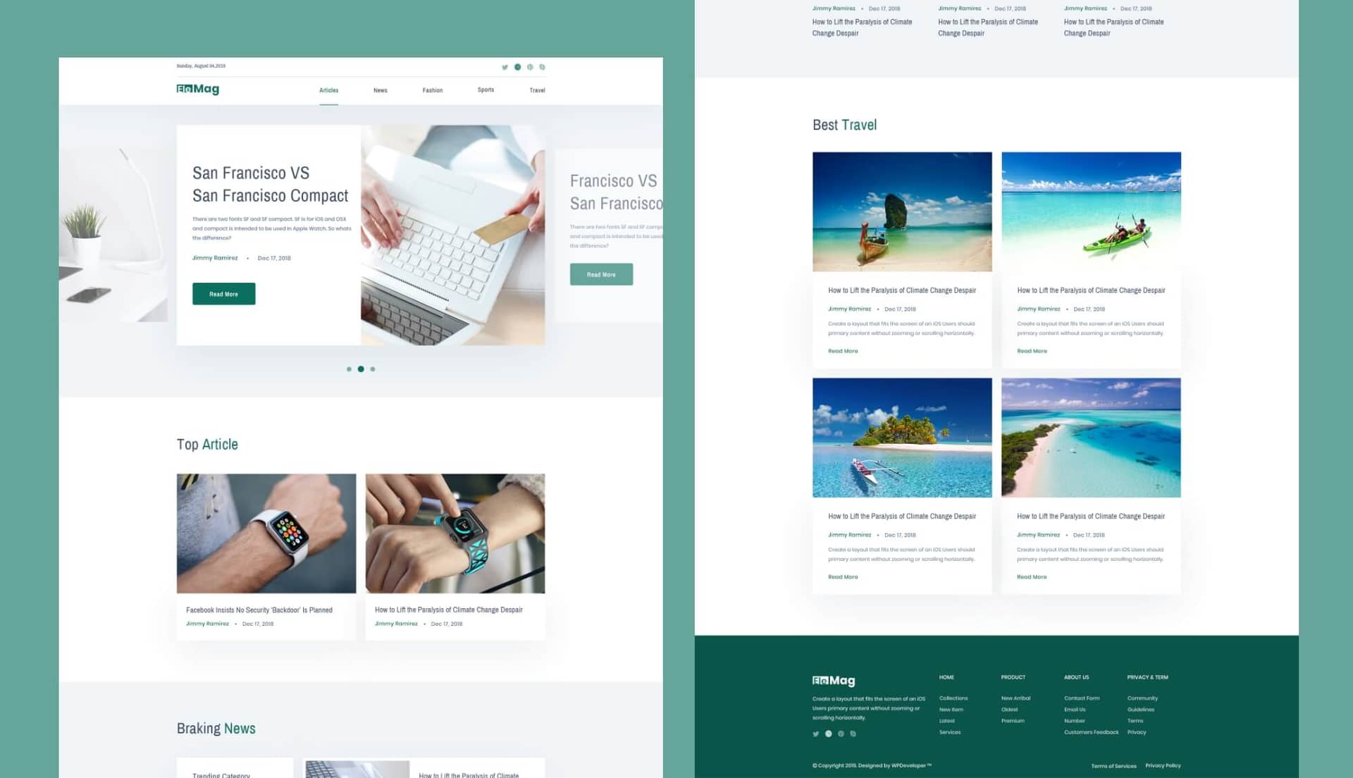 EleMag Magazine Home By Templately