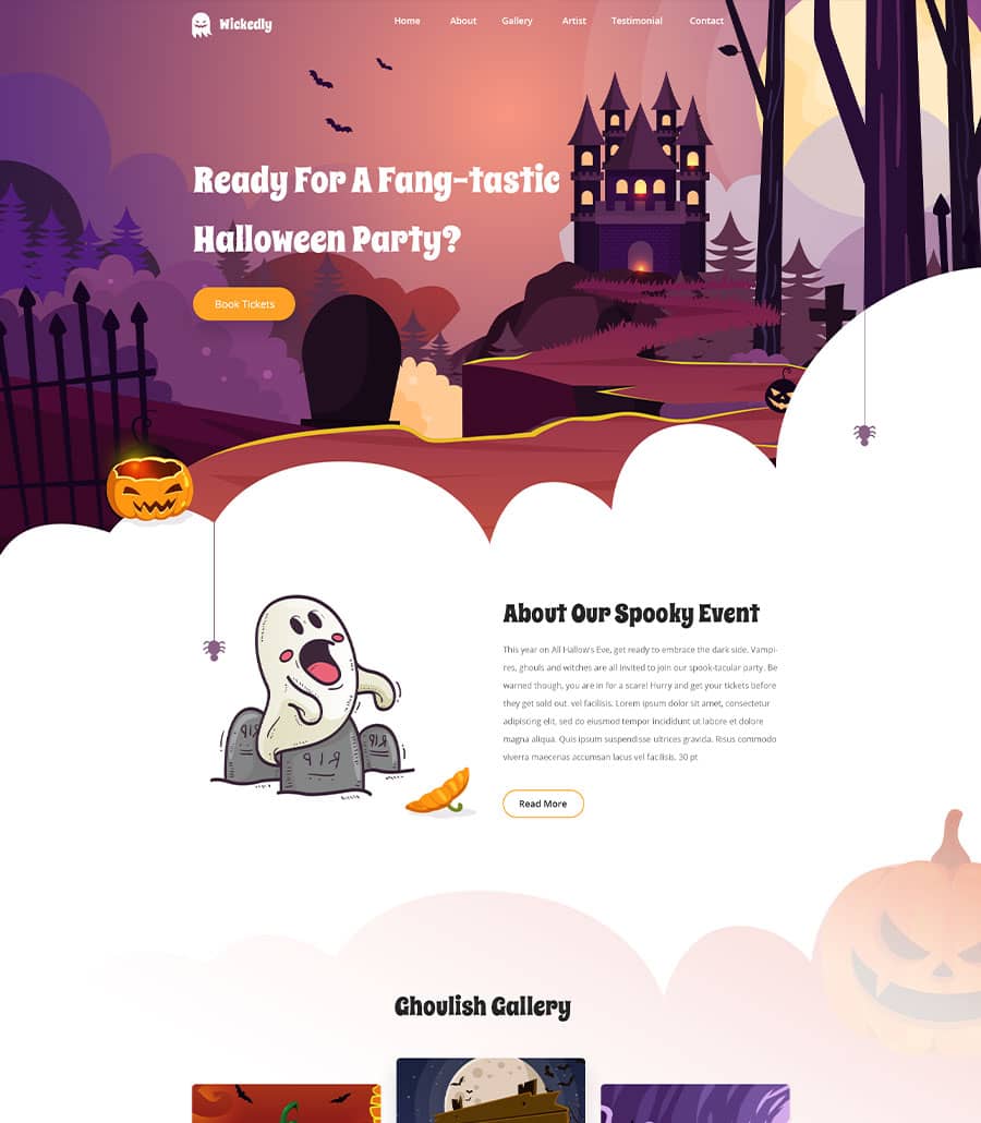 Templately - Wickedly Halloween Party Template Thumbnail