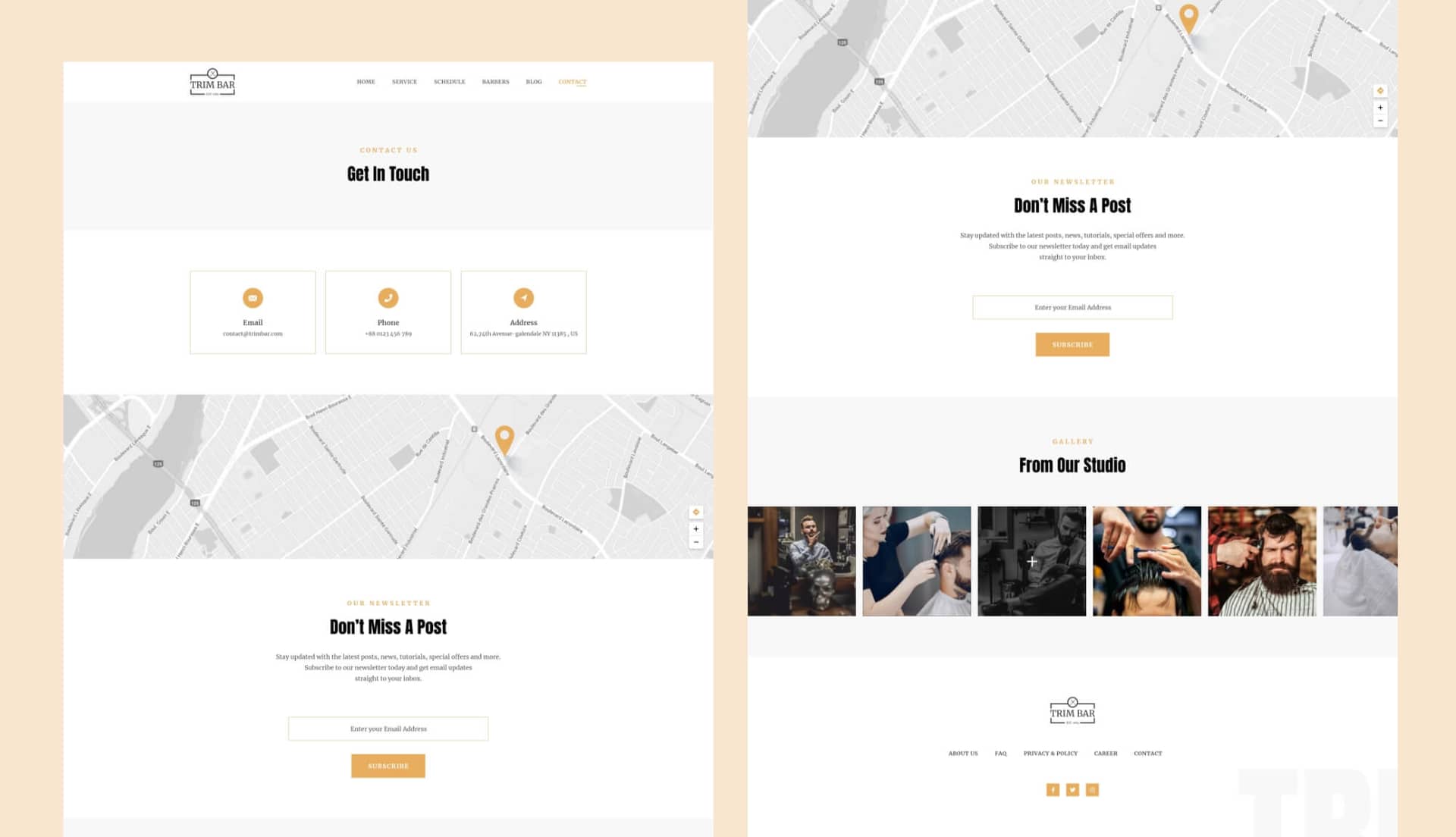 Trim Bar Contact Page By Templately