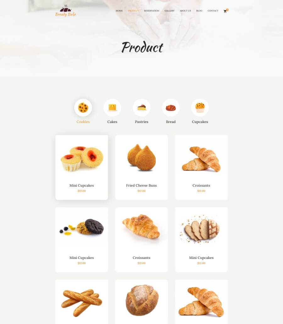 Bready Bake Product Details Page  By Templately