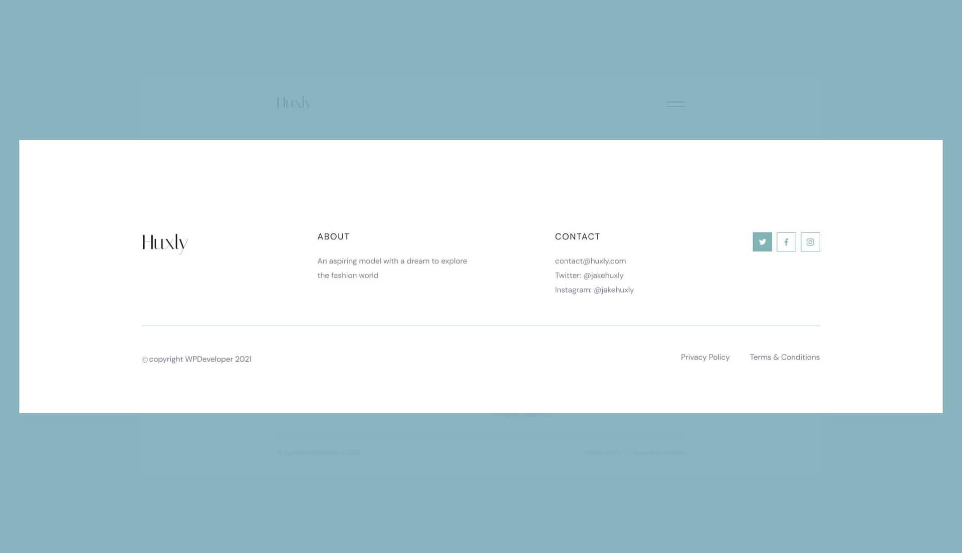 Huxly Footer By Templately