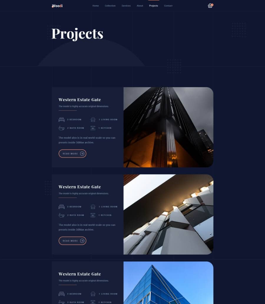 Templately - Woodie Projects Page Thumbnail