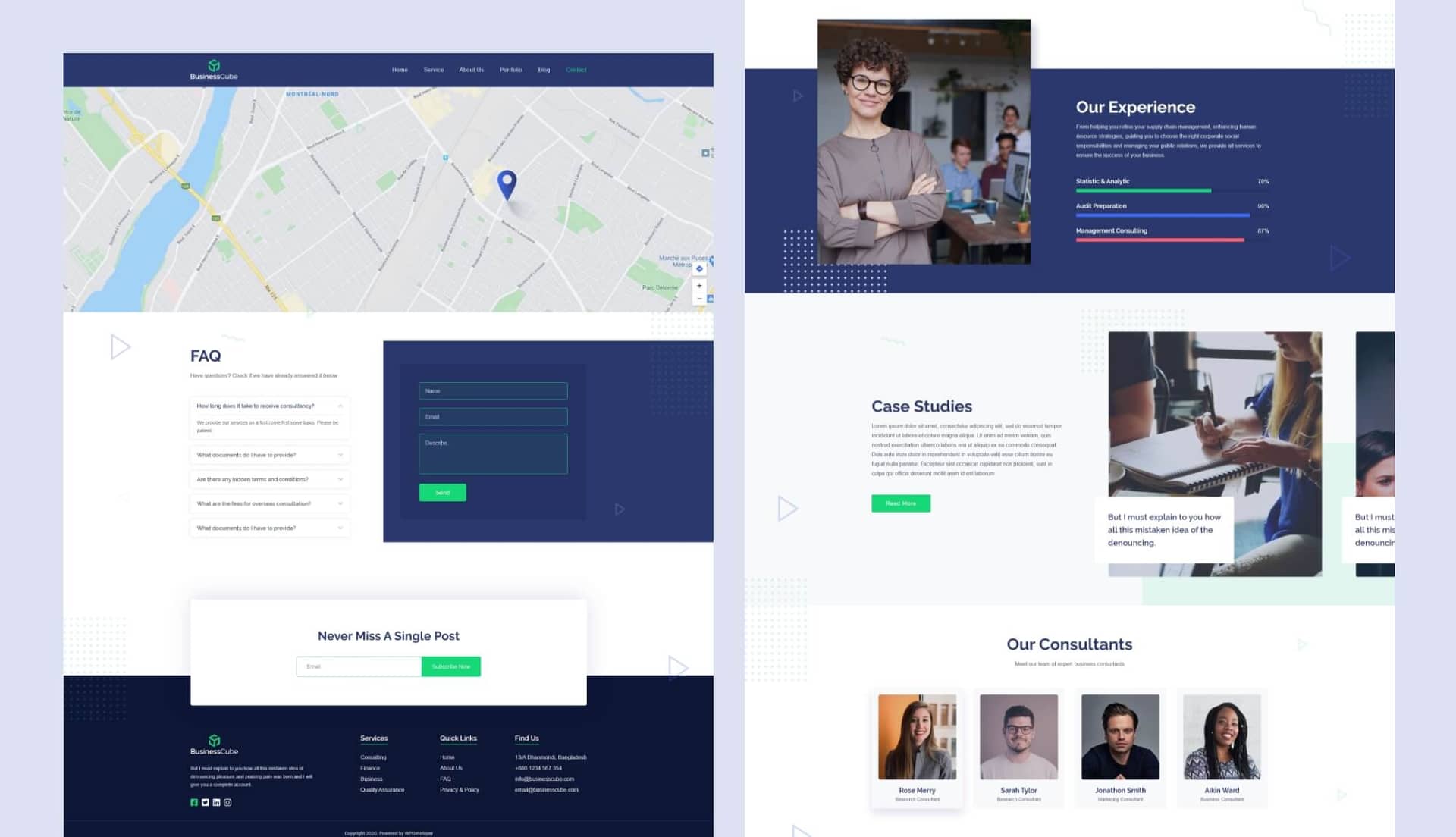 BusinessCube Contact Page By Templately
