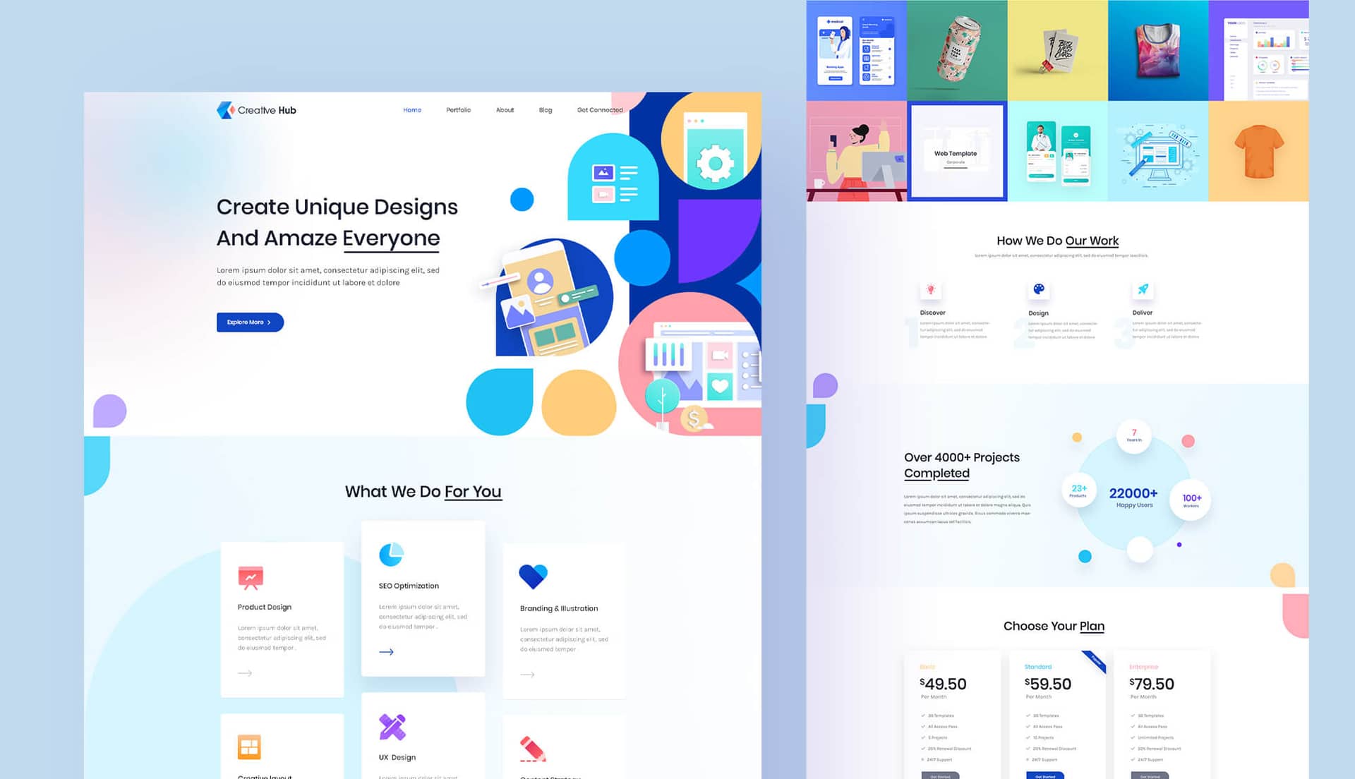 Creative Hub Header Section By Templately