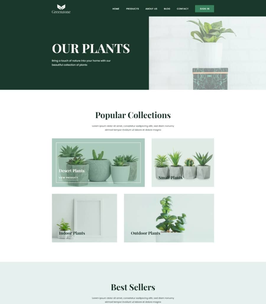 Greenzone Shop Page  By Templately