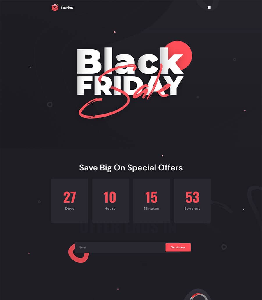Templately - BlackNov - Black Friday Landing Page Thumbnail