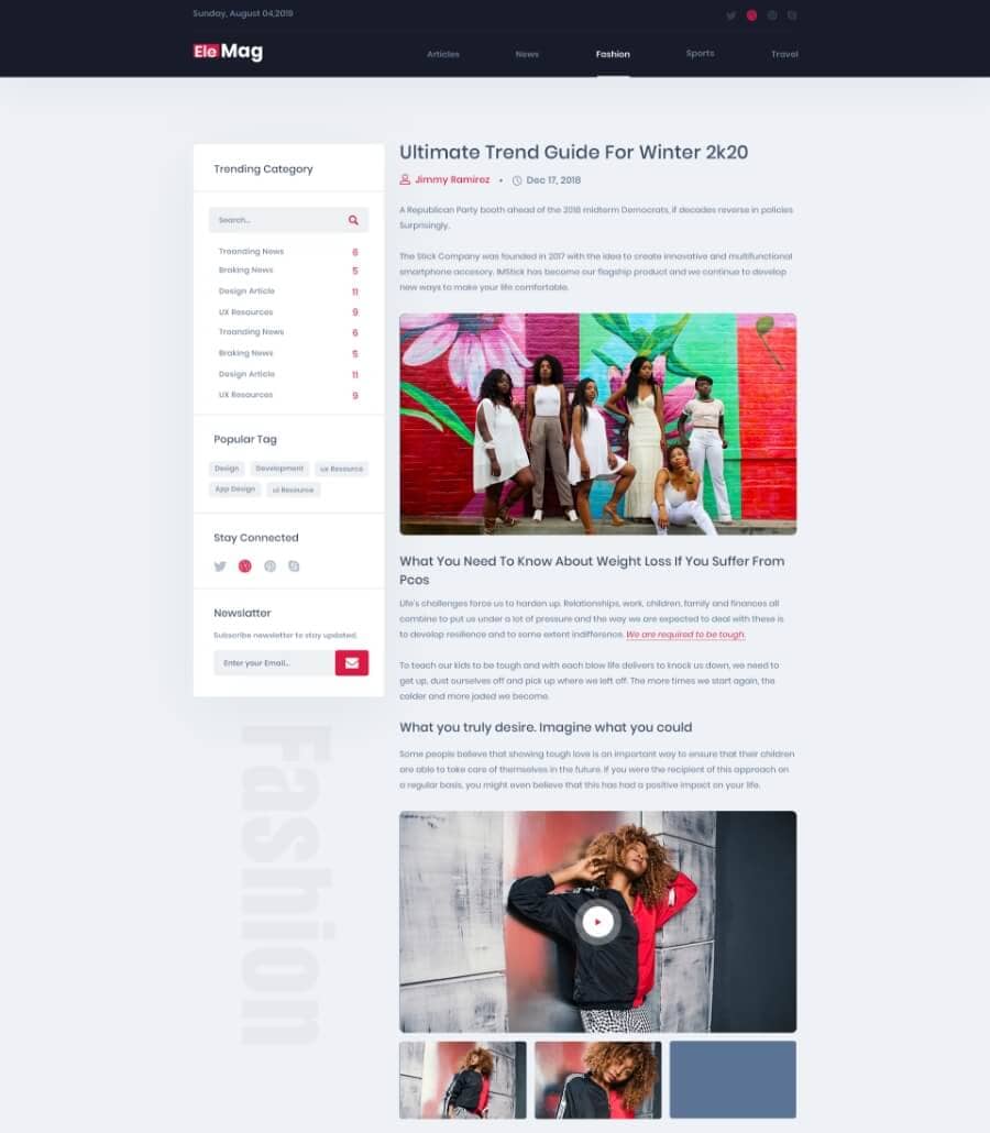 Templately - ModeMag Fashion Magazine Template Details Page Thumbnail