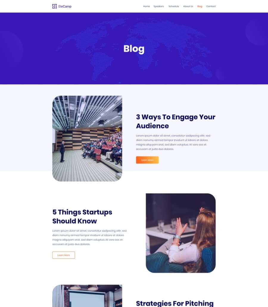 Templately - EleCamp Blog Page Thumbnail