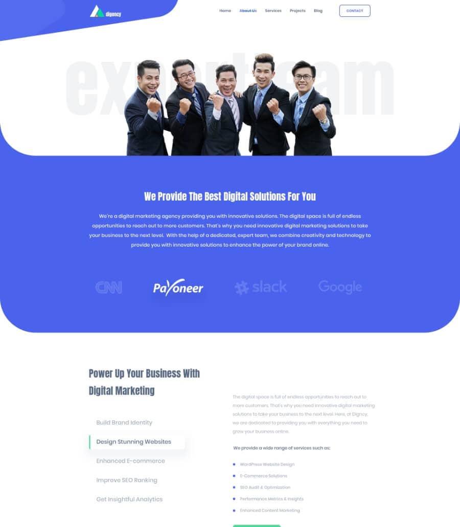 Templately - Digency Digital Marketing Agency About Us Page Thumbnail