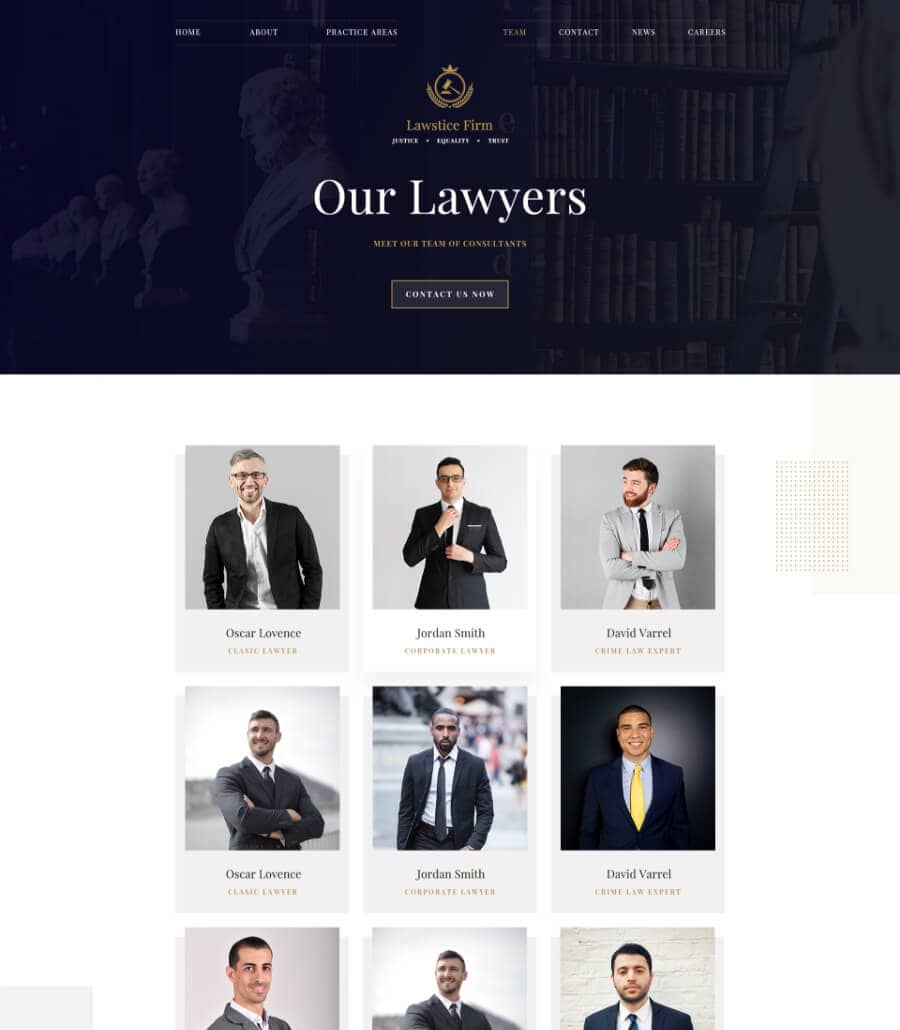 Templately - Lawstice Team Page Thumbnail