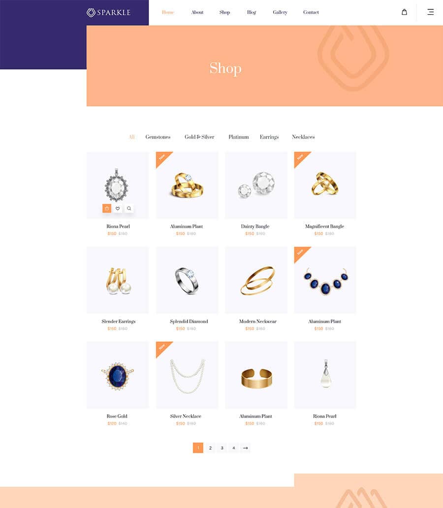 Sparkle Shop Page  By Templately