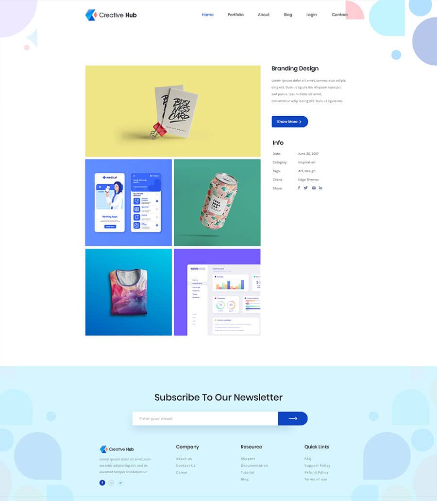 Creative Hub Portfolio Details Page  By Templately