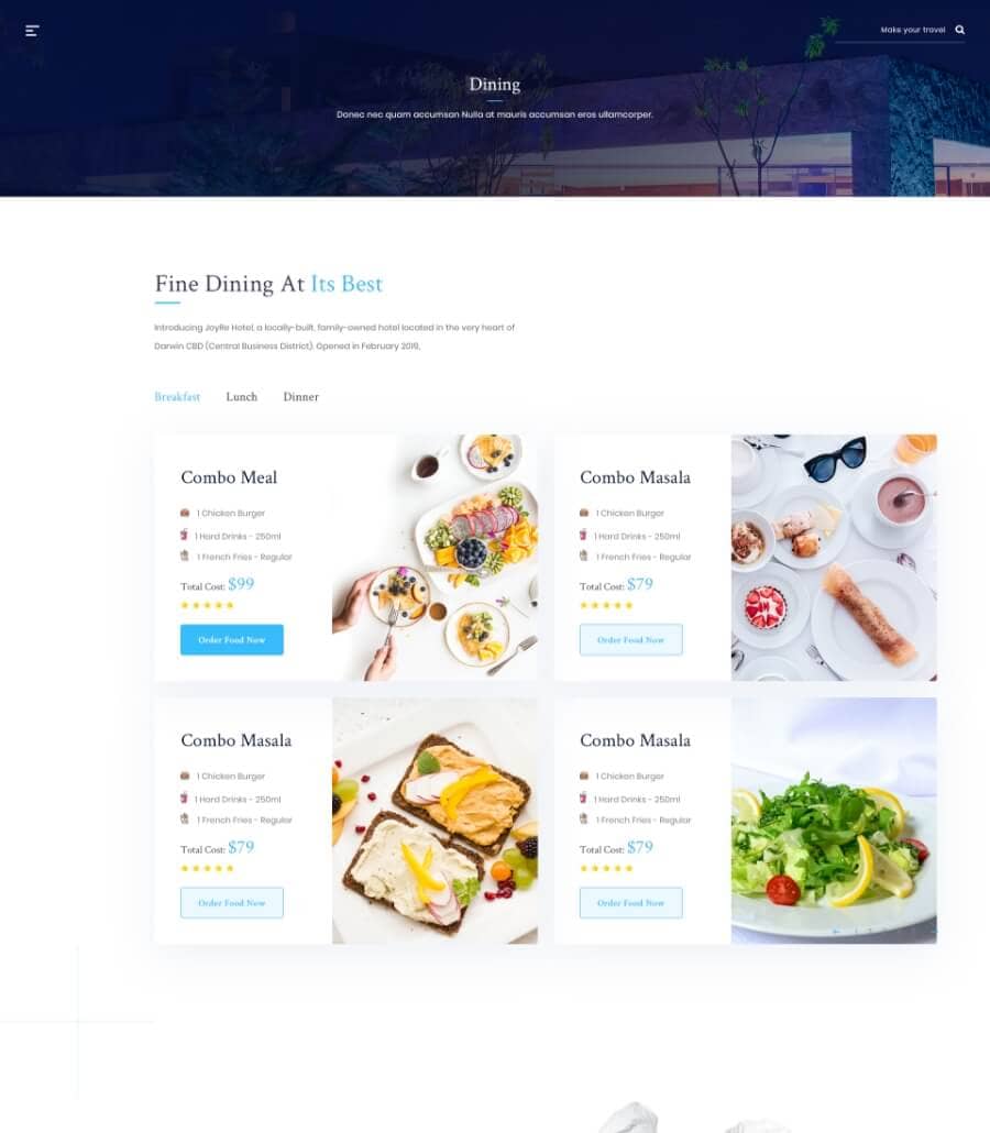Templately - HotelHut Dining Thumbnail