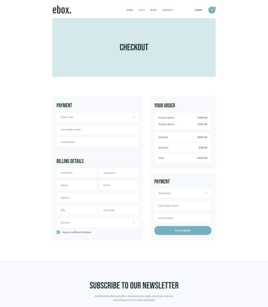 Templately - Ebox Checkout Page Thumbnail
