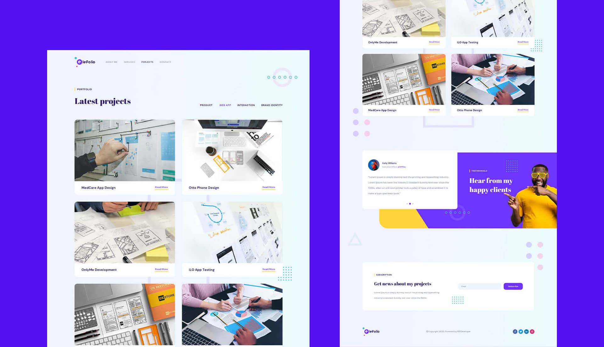EleFolio Project Page By Templately